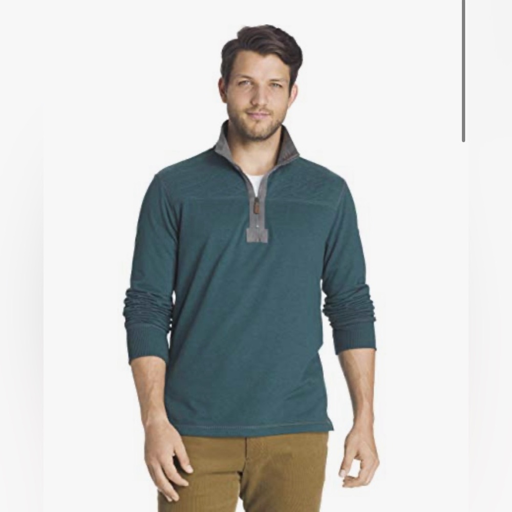G.H. Bass & Co. Men's Teal Quarter-Zip Sweatshirt